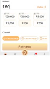 recharge in supwin app 